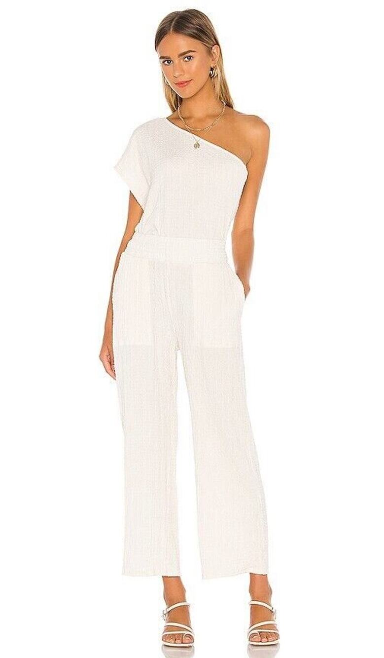 FREE PEOPLE FP BEACH Womens Size L Gia SET TOP WIDE LEG PANT NWT Ivory Revolve